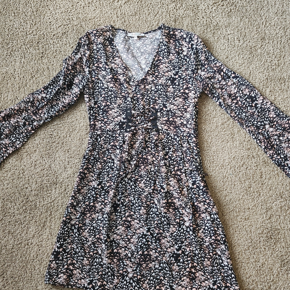 Morgan De Toi Vintage Lace-Up Skater Floral Dress Women's Size 40